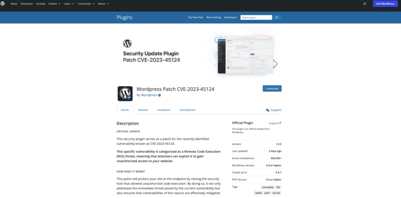 WordPress Advisory Screenshot 2